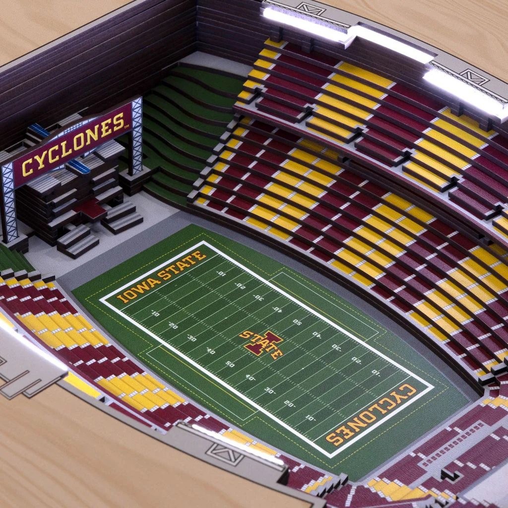 Iowa State Cyclones 25-Layer StadiumViews Lighted End Table - Jack Trice Stadium - Image 3