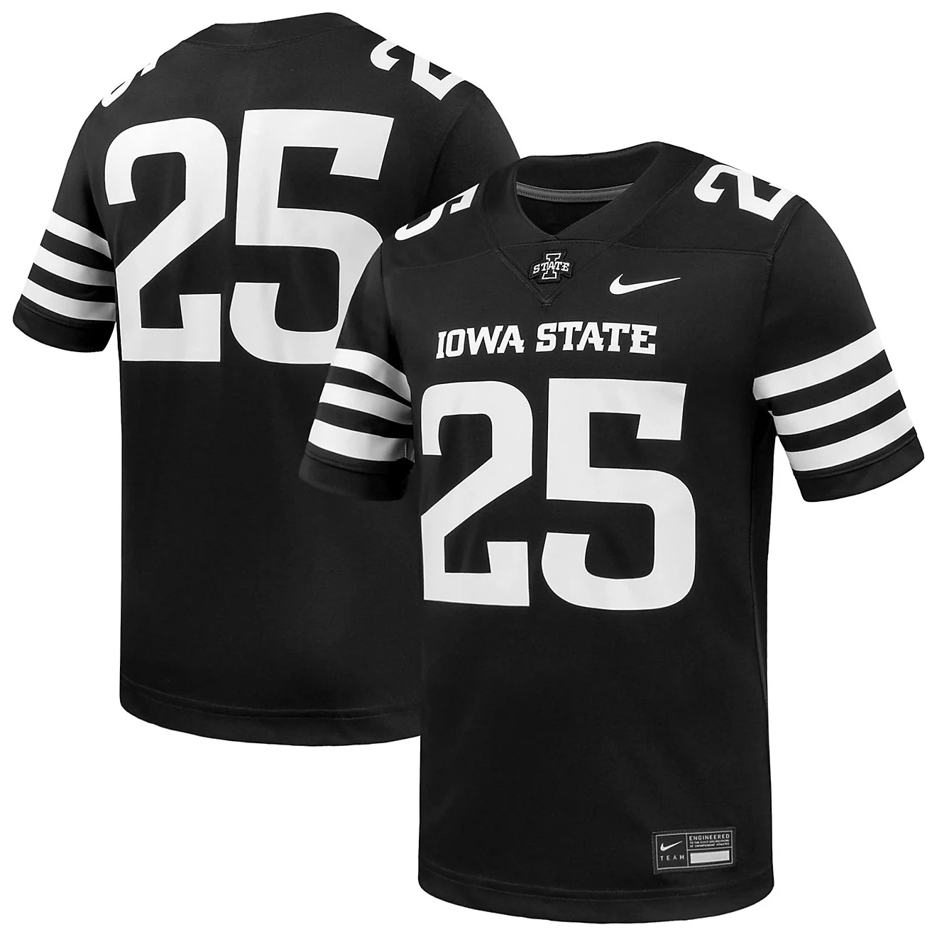 Iowa State Cyclones Kids Black Nike #25 Replica Football Jersey - Image 3
