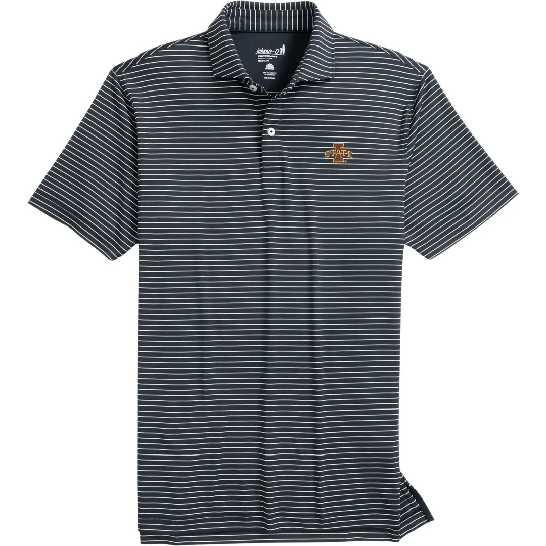 Iowa State Cyclones Men's Johnnie-O Black Stripe Polo