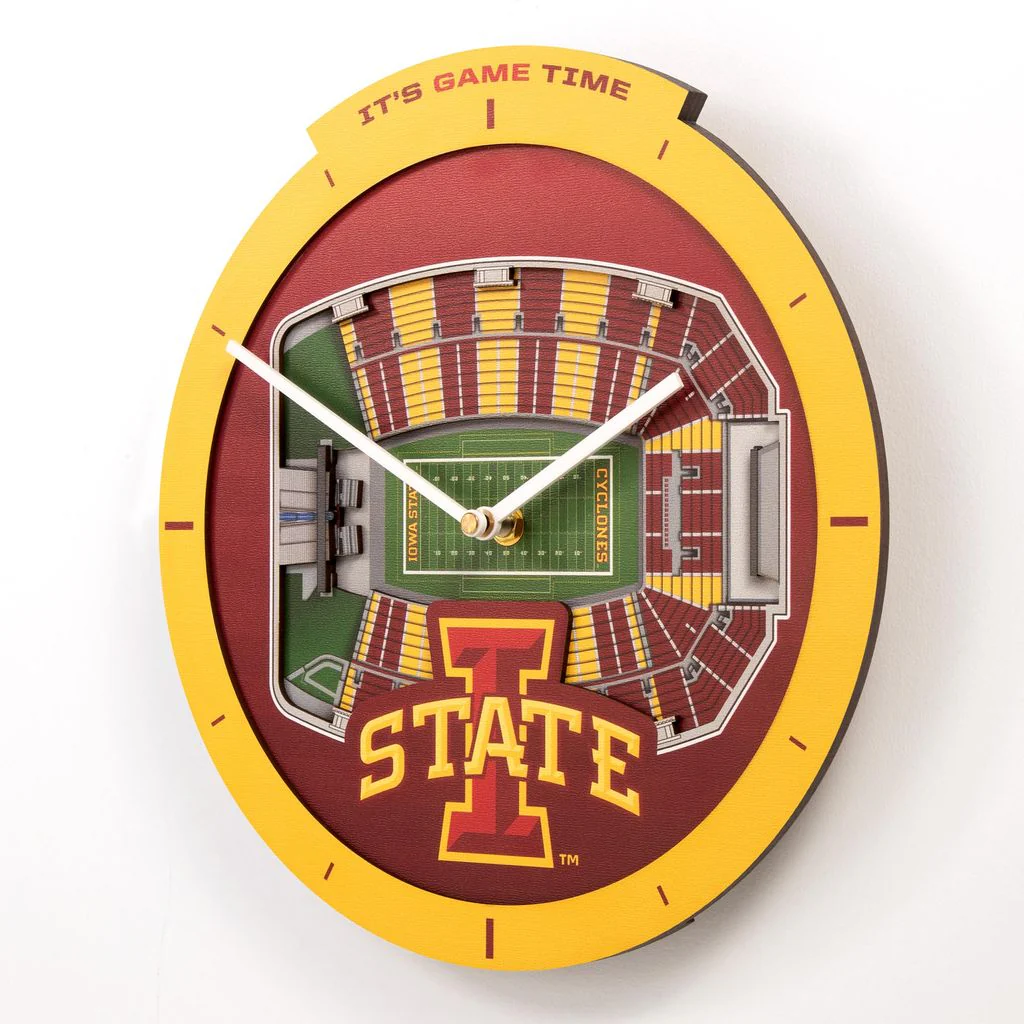 Iowa State Cyclones Stadium View 3D Wall Clock - Image 2