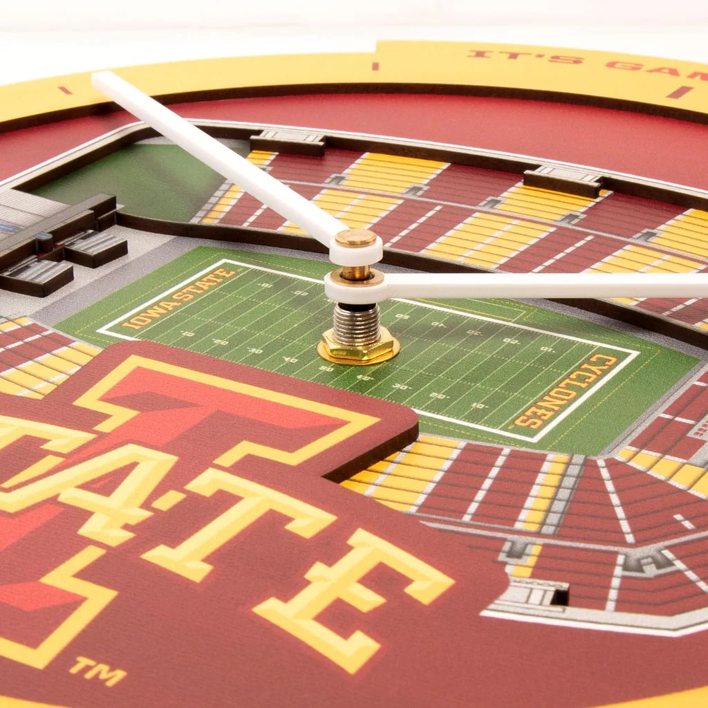 Iowa State Cyclones Stadium View 3D Wall Clock - Image 3