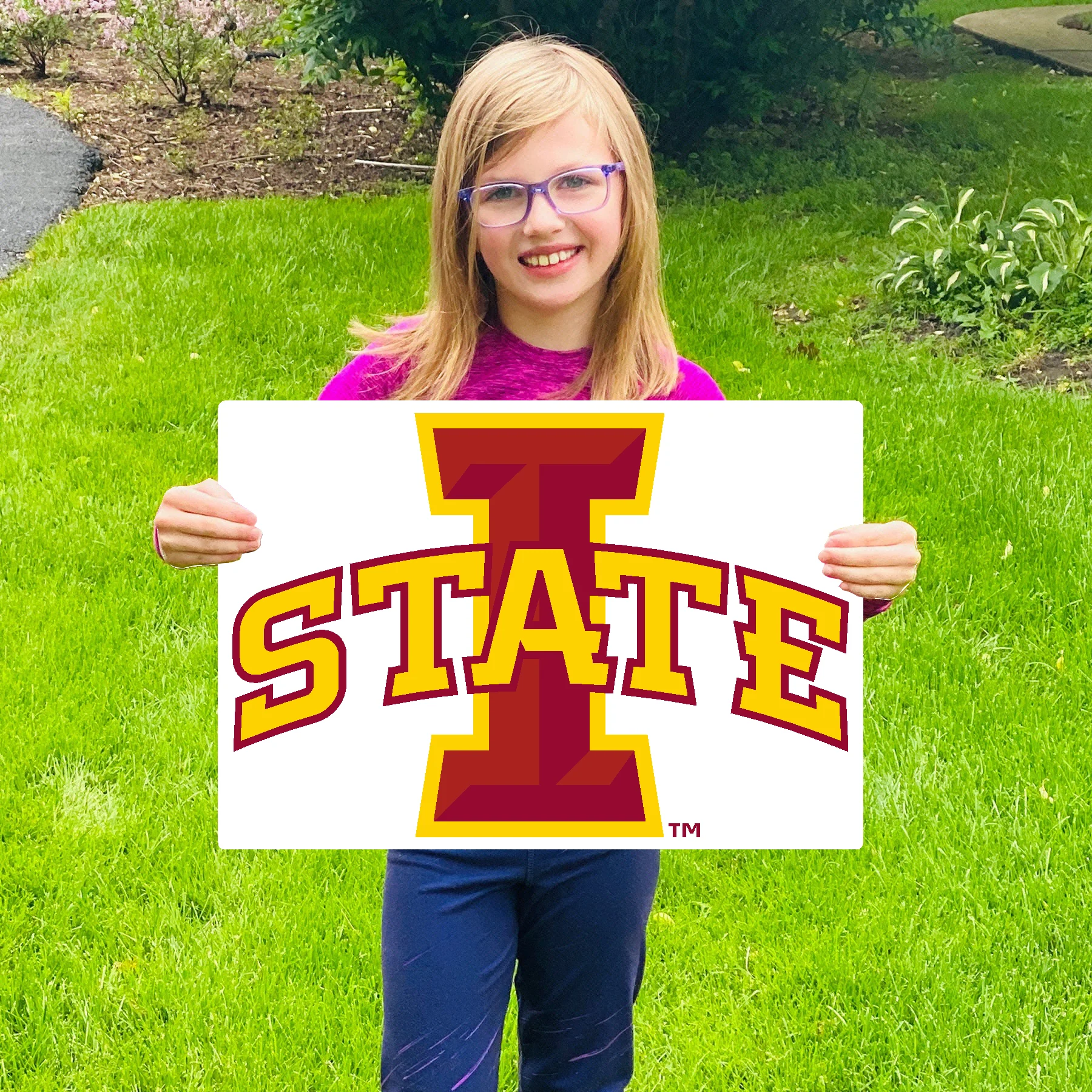 Iowa State Cyclones State Arch Logo Lawn Sign - Image 2