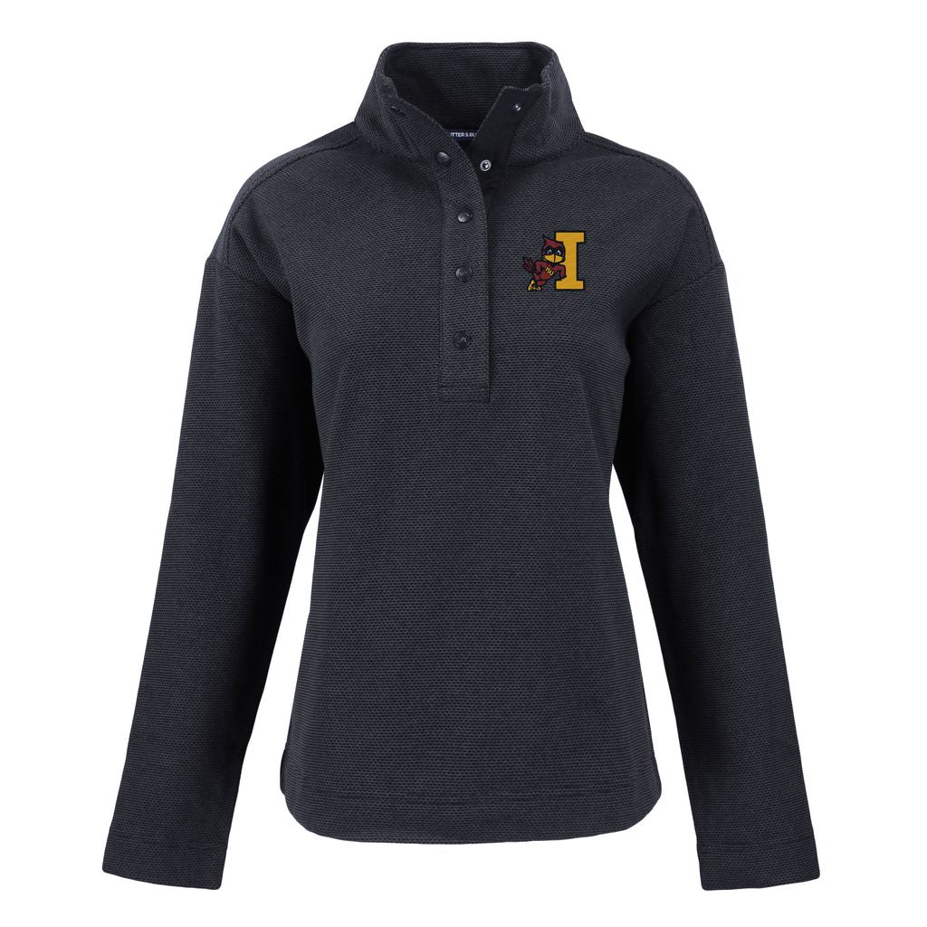 Iowa State Cyclones Women's Hunt's Point Quarter-Snap Leaning Cy logo