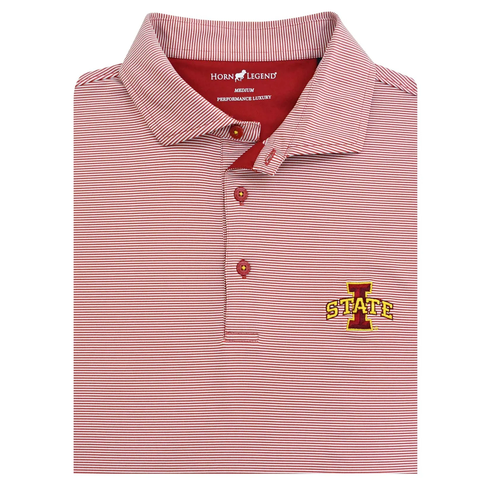 Iowa State Polo Men's Red Stripe Horn Legend - Image 2