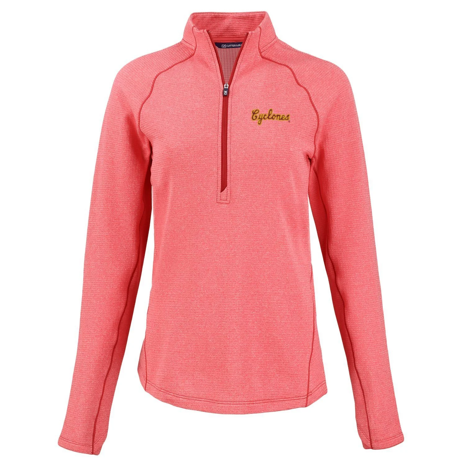 Iowa State Pullover Women's Light Red Script Cutter & Buck Half-Zip